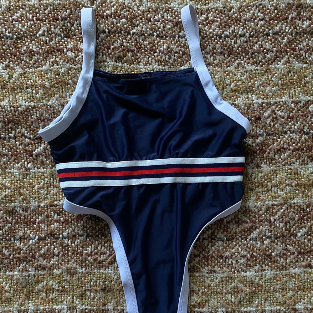 Vintage high rise style one piece bikini